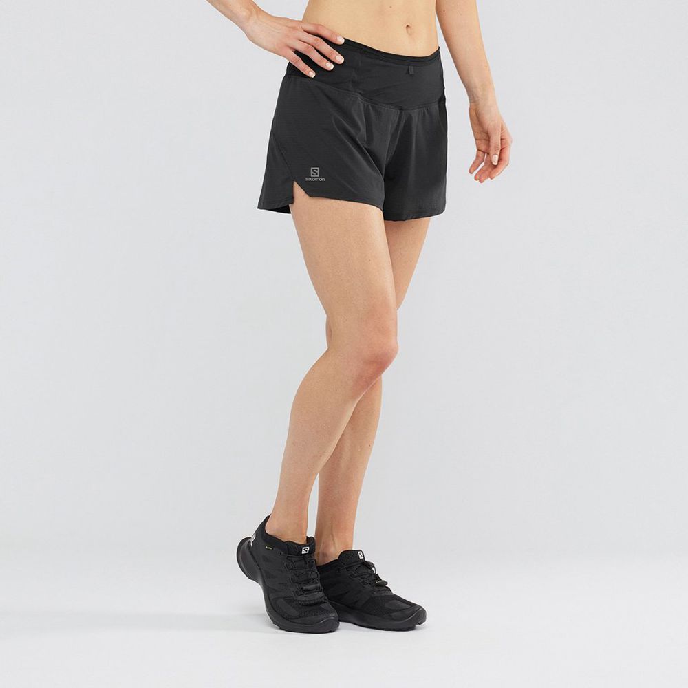 Shorts Salomon Femme Noir - Salomon SENSE - France (9807-IUQDO)